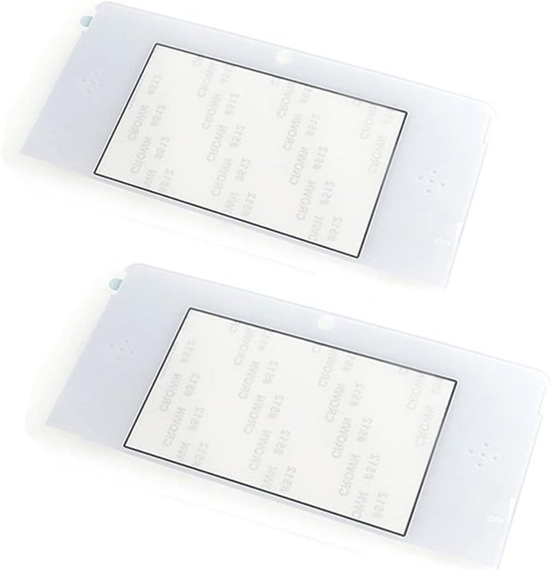 VANJUNN 2pcs Replacement 3DS Display Glass Faceplate Top Front LCD Screen Lens Cover for Nintendo 3DS (3DS-DISPLAY-FACEPLATE-2PACK, White, Plastic) - Image 1